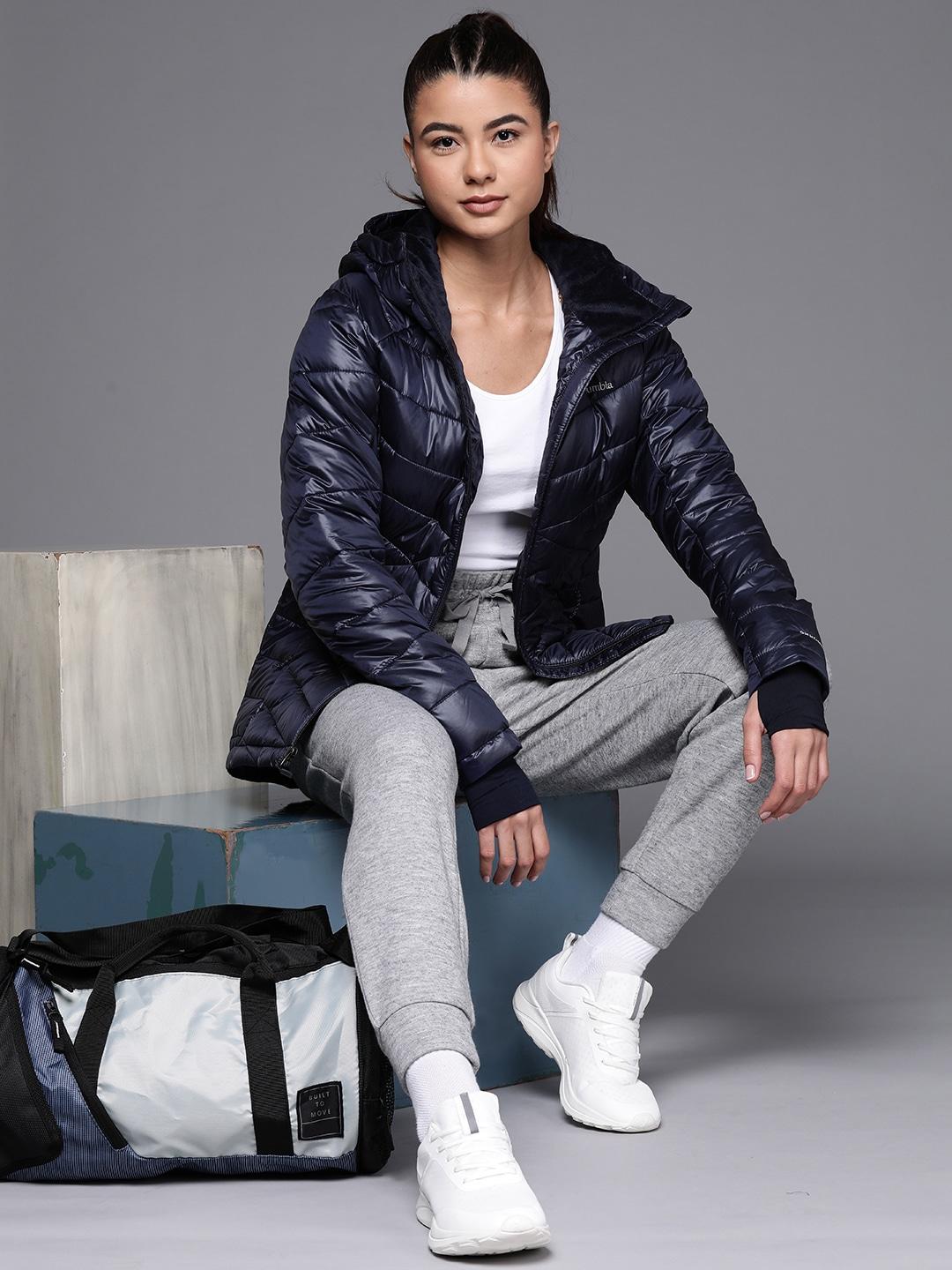 Columbia Women Navy Blue Joy Peak Hooded Jacket