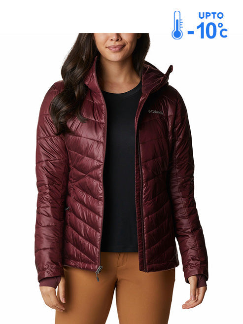 Columbia Women Maroon Joy Peak Hooded Jacket