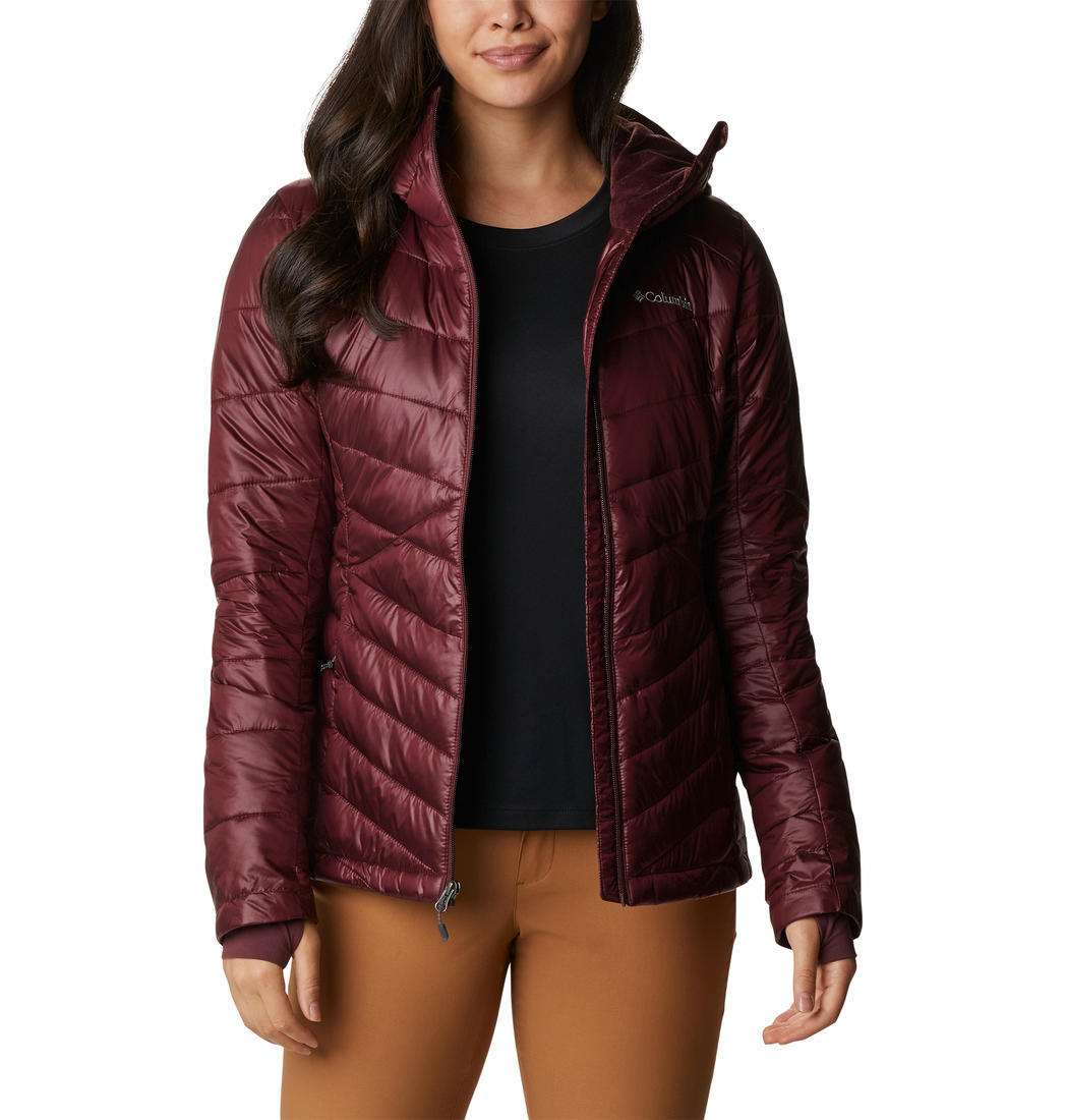 Columbia Women Maroon Joy Peak Hooded Jacket