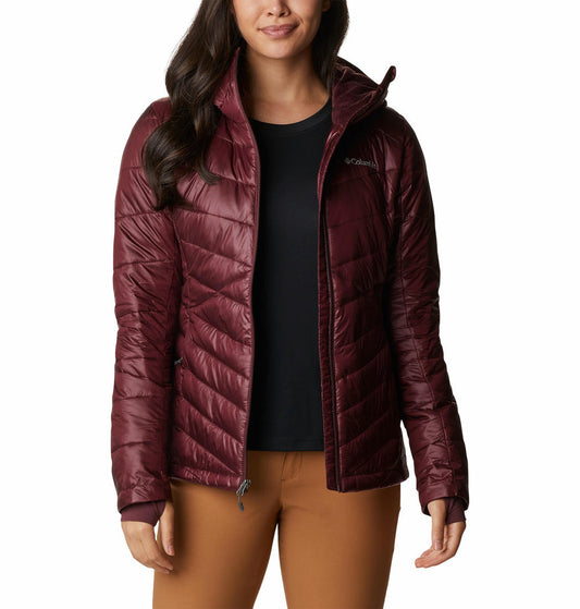 Columbia Women Maroon Joy Peak Hooded Jacket