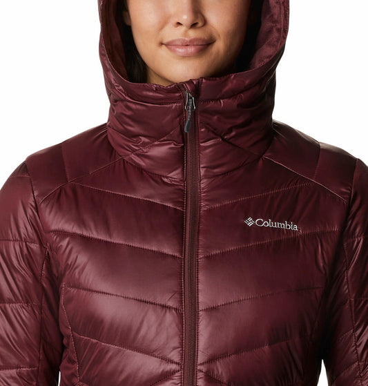 Columbia Women Maroon Joy Peak Hooded Jacket