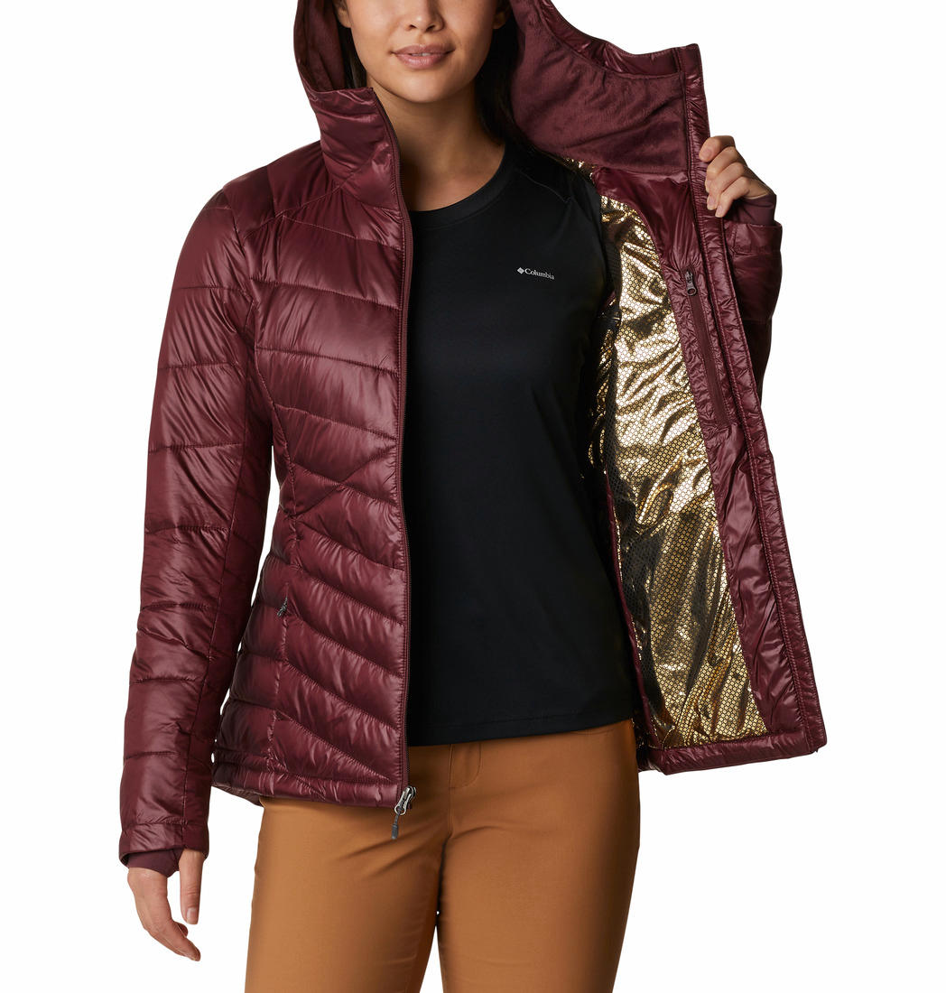Columbia Women Maroon Joy Peak Hooded Jacket