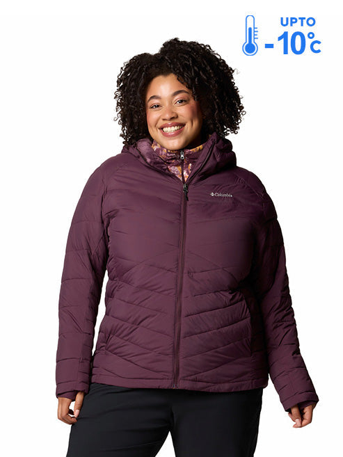 Columbia Women Red Omni-Heat Inifnity Joy Peak II Hooded Down Jacket (Plus Size)