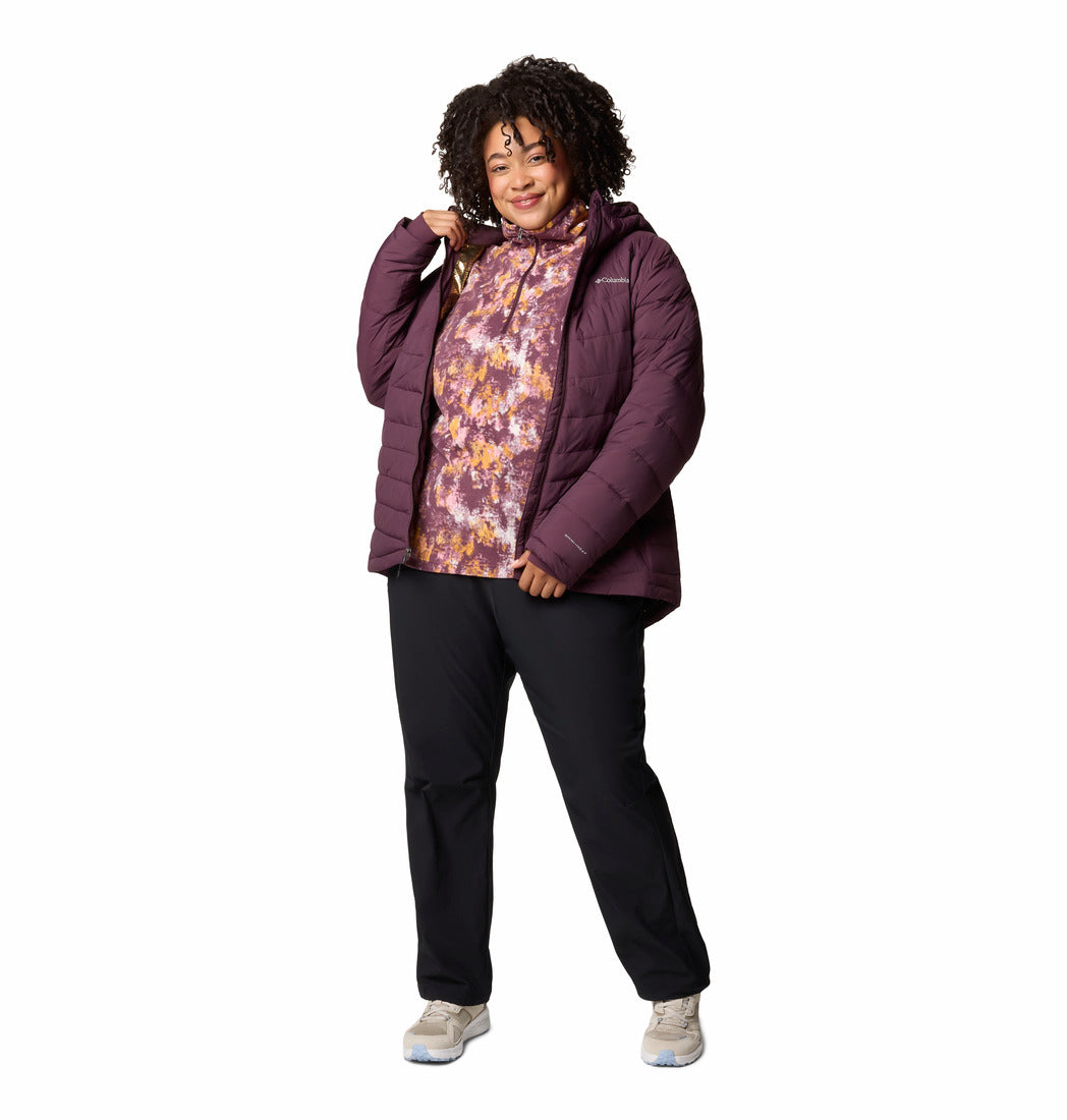 Columbia Women Red Omni-Heat Inifnity Joy Peak II Hooded Down Jacket (Plus Size)