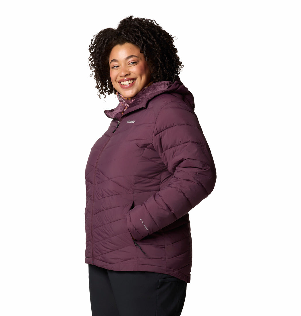 Columbia Women Red Omni-Heat Inifnity Joy Peak II Hooded Down Jacket (Plus Size)