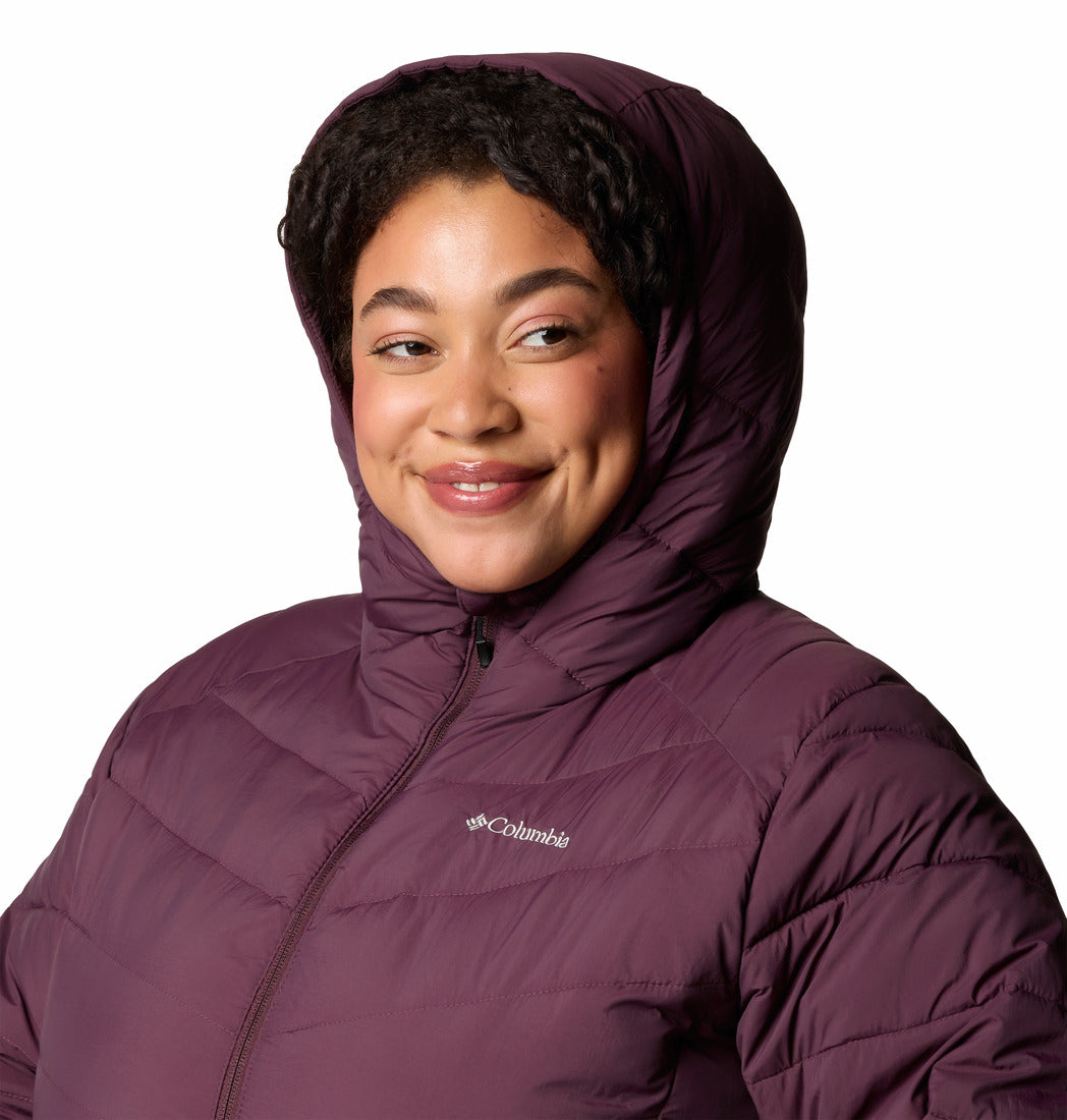 Columbia Women Red Omni-Heat Inifnity Joy Peak II Hooded Down Jacket (Plus Size)