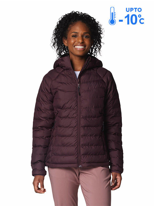 Columbia Women Red Omni-Heat Reflective Powder Lite II Hooded Down Jacket