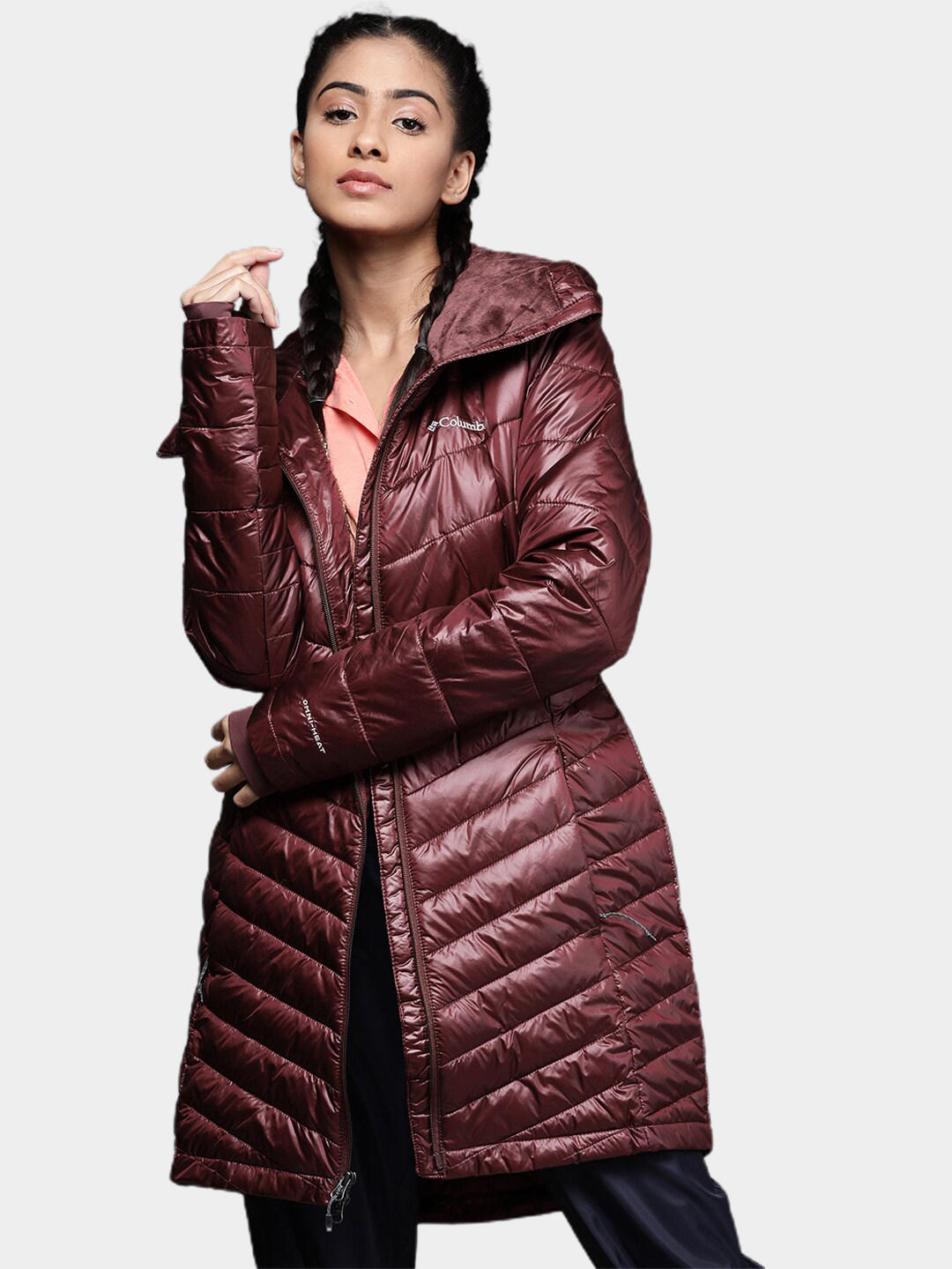 Columbia Women Maroon Joy Peak Mid Jacket