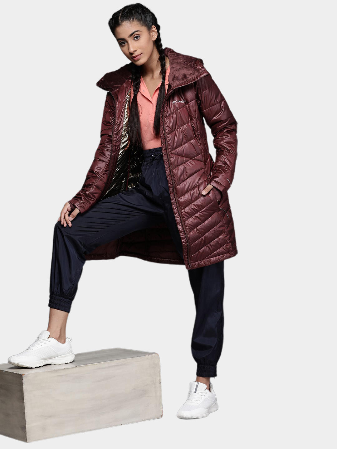 Columbia Women Maroon Joy Peak Mid Jacket