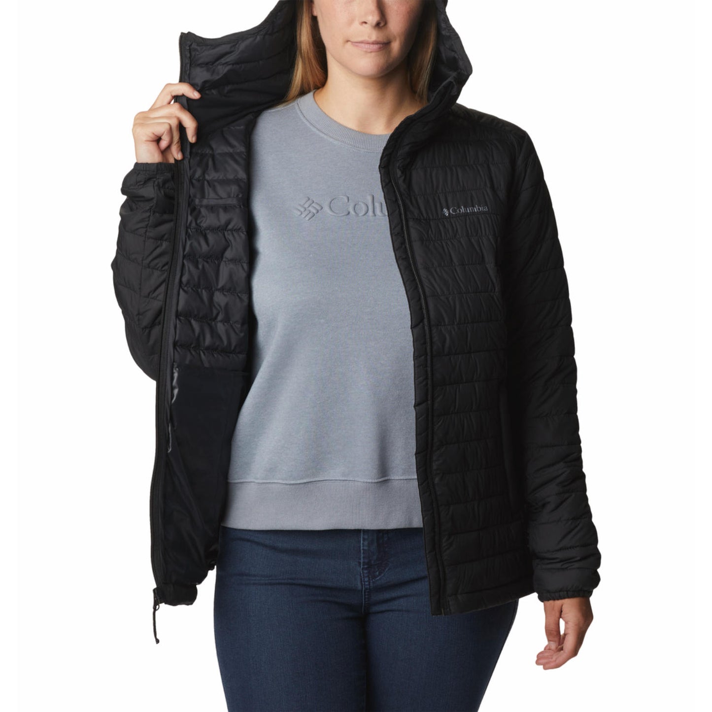 Columbia Women Black Silver Falls II Hooded Jacket