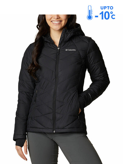 Columbia Women's Black Omni-Heat Reflective Heavenly Hooded Down Jacket