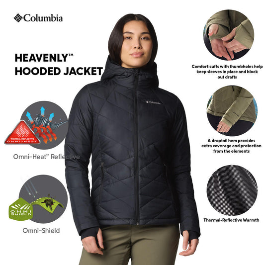 Columbia Womens Black Omni-Heat Reflective Heavenly Hooded Jacket