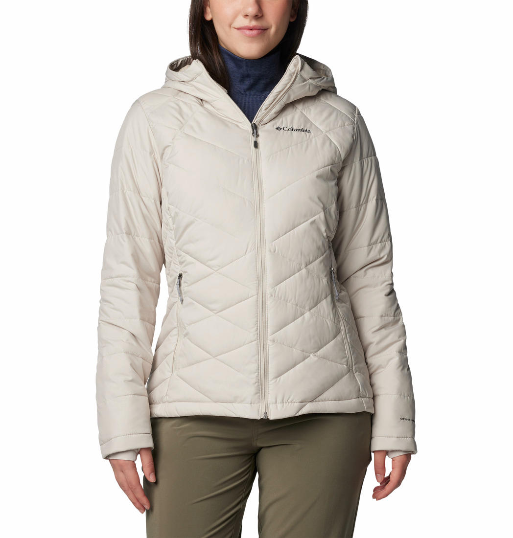 A Women Wearing Columbia Women Brown Heavenly Hooded Jacket