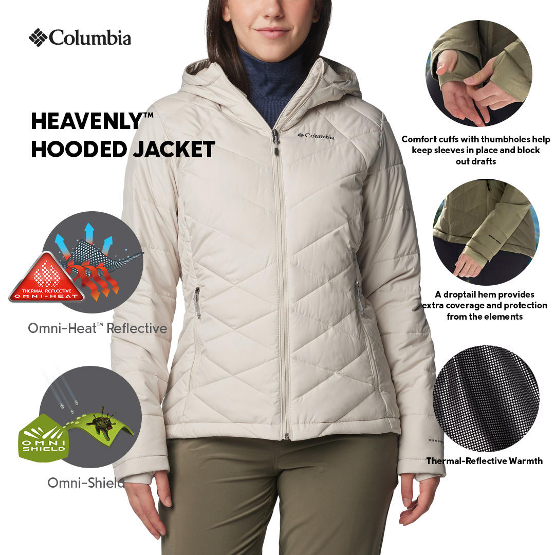 A Women Wearing Columbia Women Brown Heavenly Hooded Jacket