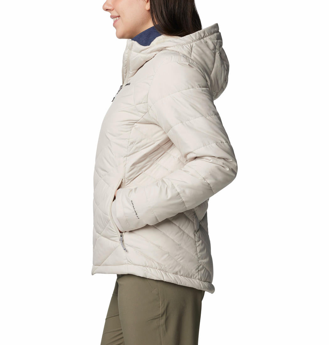 A Women Wearing Columbia Women Brown Heavenly Hooded Jacket