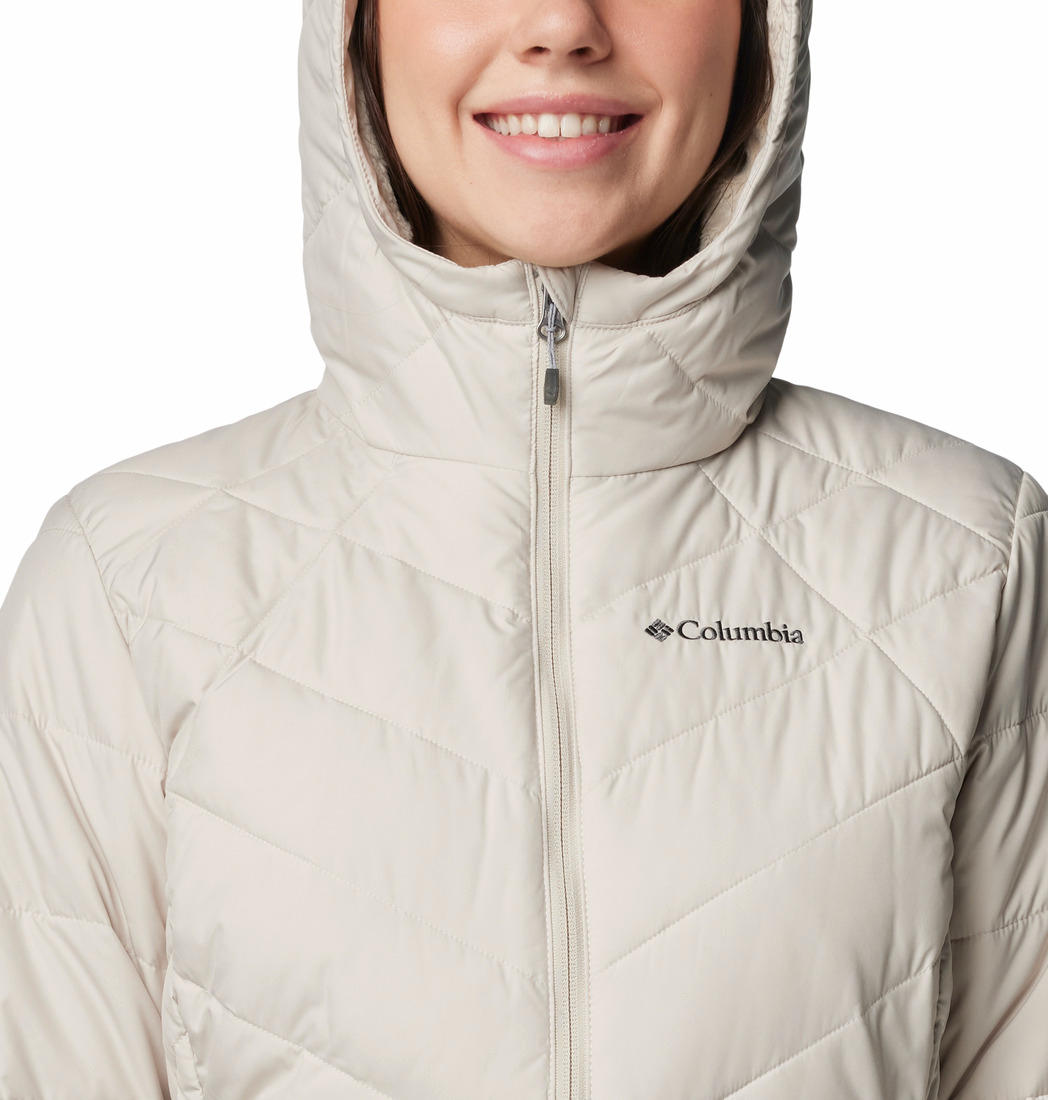 A Women Wearing Columbia Women Brown Heavenly Hooded Jacket