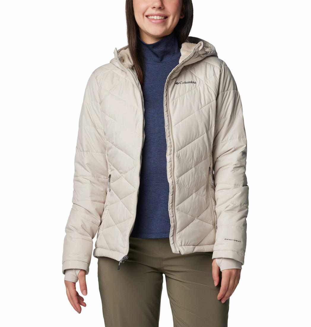 A Women Wearing Columbia Women Brown Heavenly Hooded Jacket