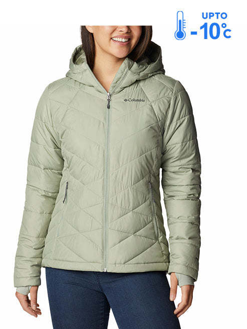 Columbia Women's Green Omni-Heat Reflective Heavenly Hooded Down Jacket