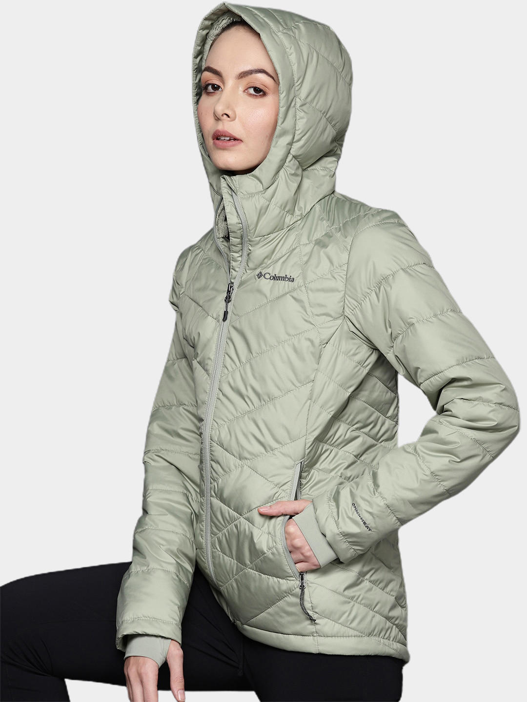 Columbia Women Green Heavenly Hooded Jacket