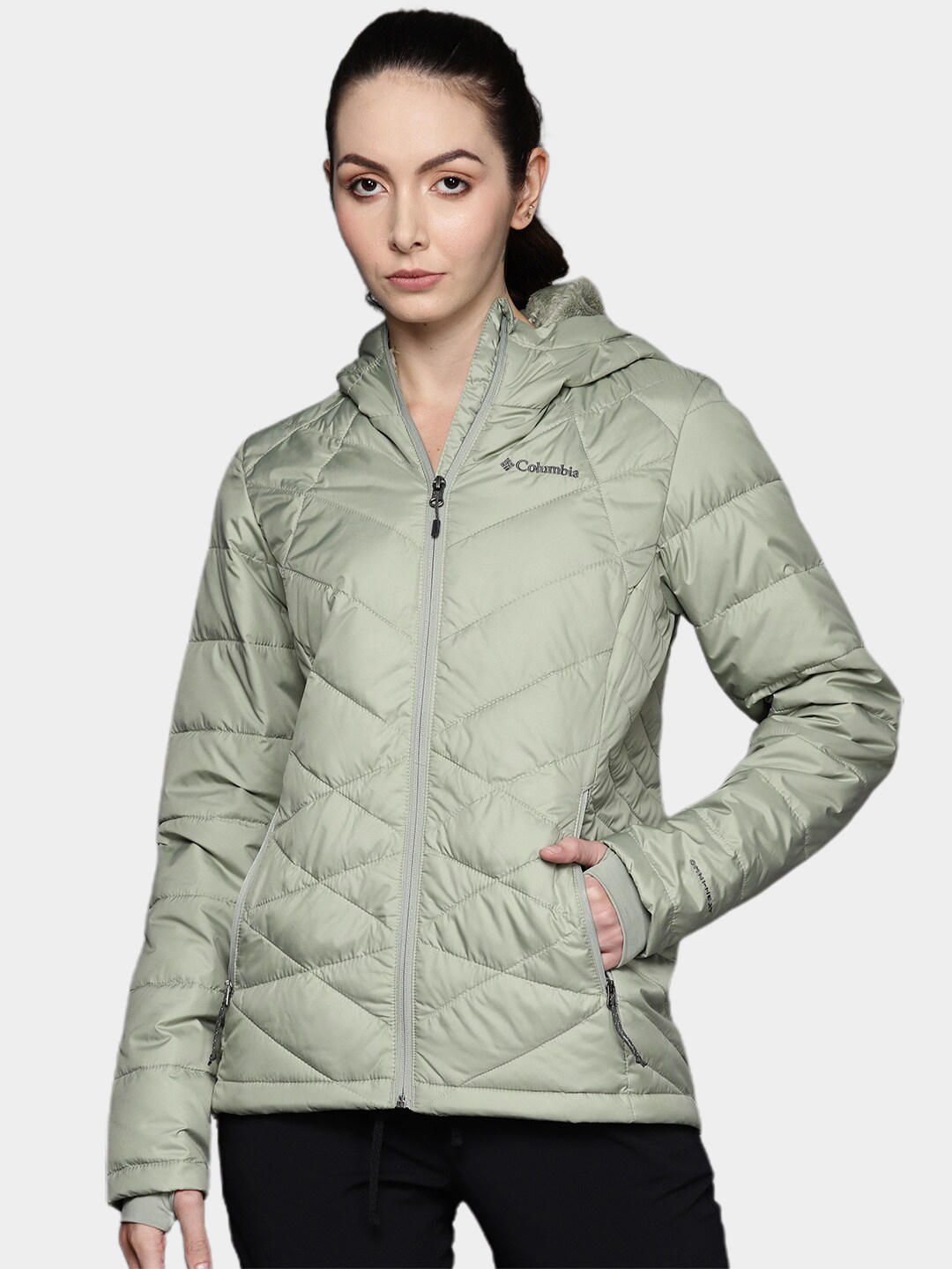 Columbia Women Green Heavenly Hooded Jacket