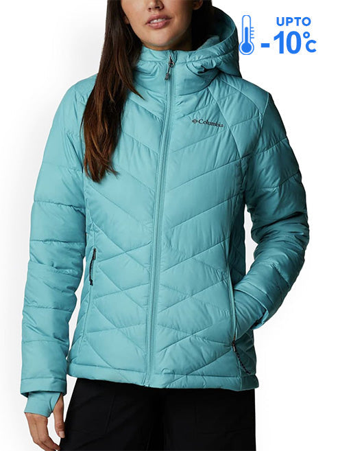 Columbia Women's Blue Omni-Heat Reflective Heavenly Hooded Down Jacket
