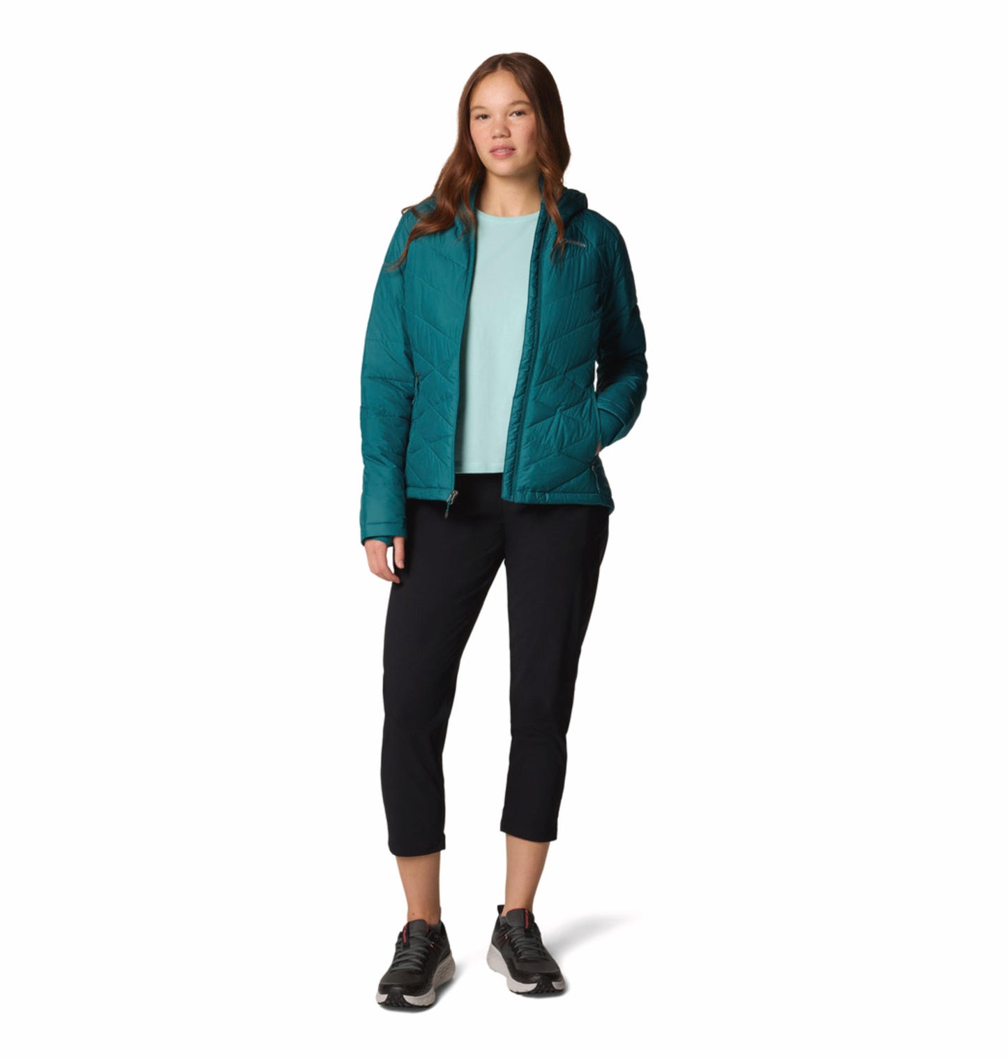 Columbia Womens Teal Omni-Heat Reflective Heavenly Hooded Jacket