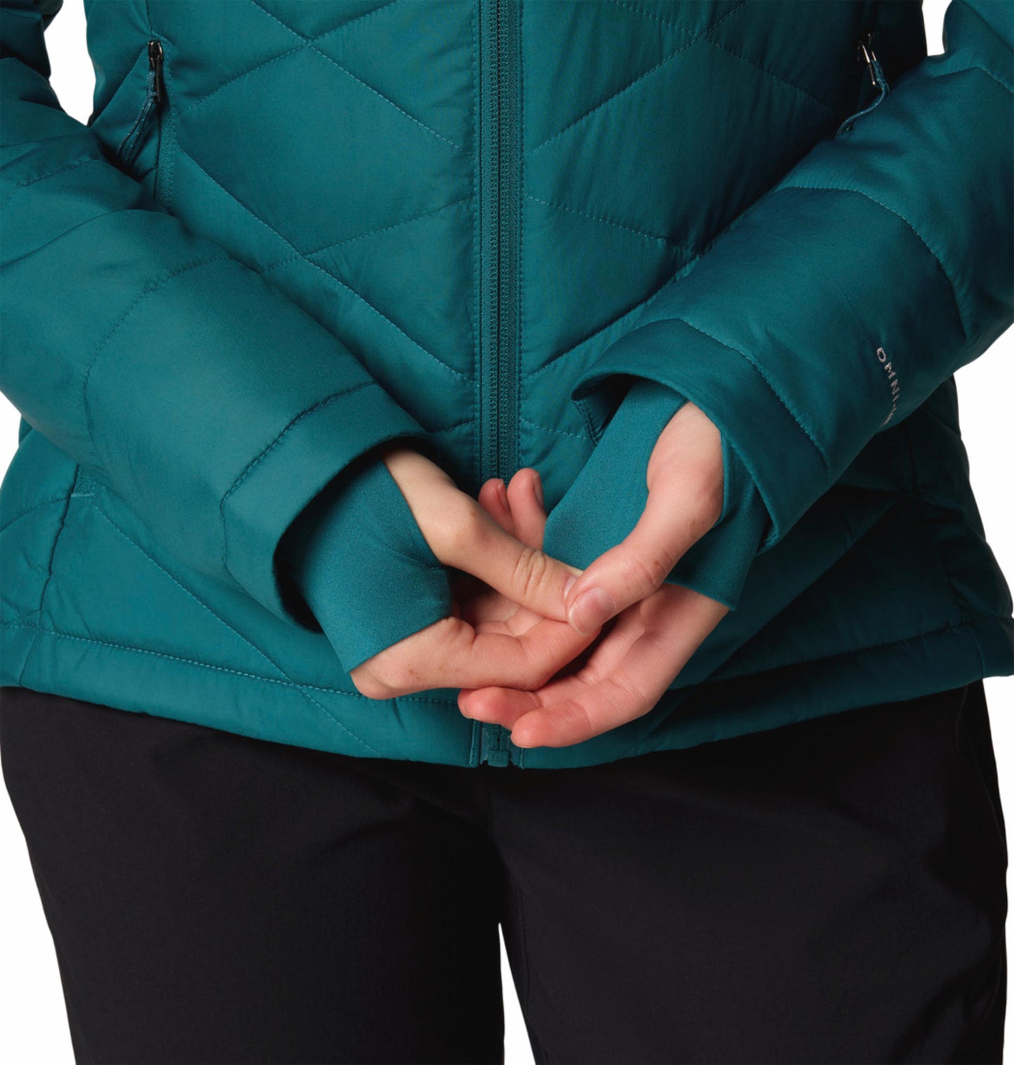 Columbia Womens Teal Omni-Heat Reflective Heavenly Hooded Jacket