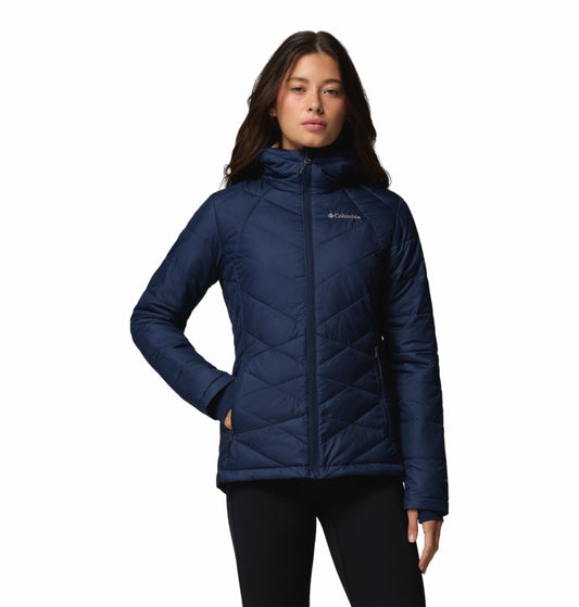 women blue omni heat reflective heavenly down jacket