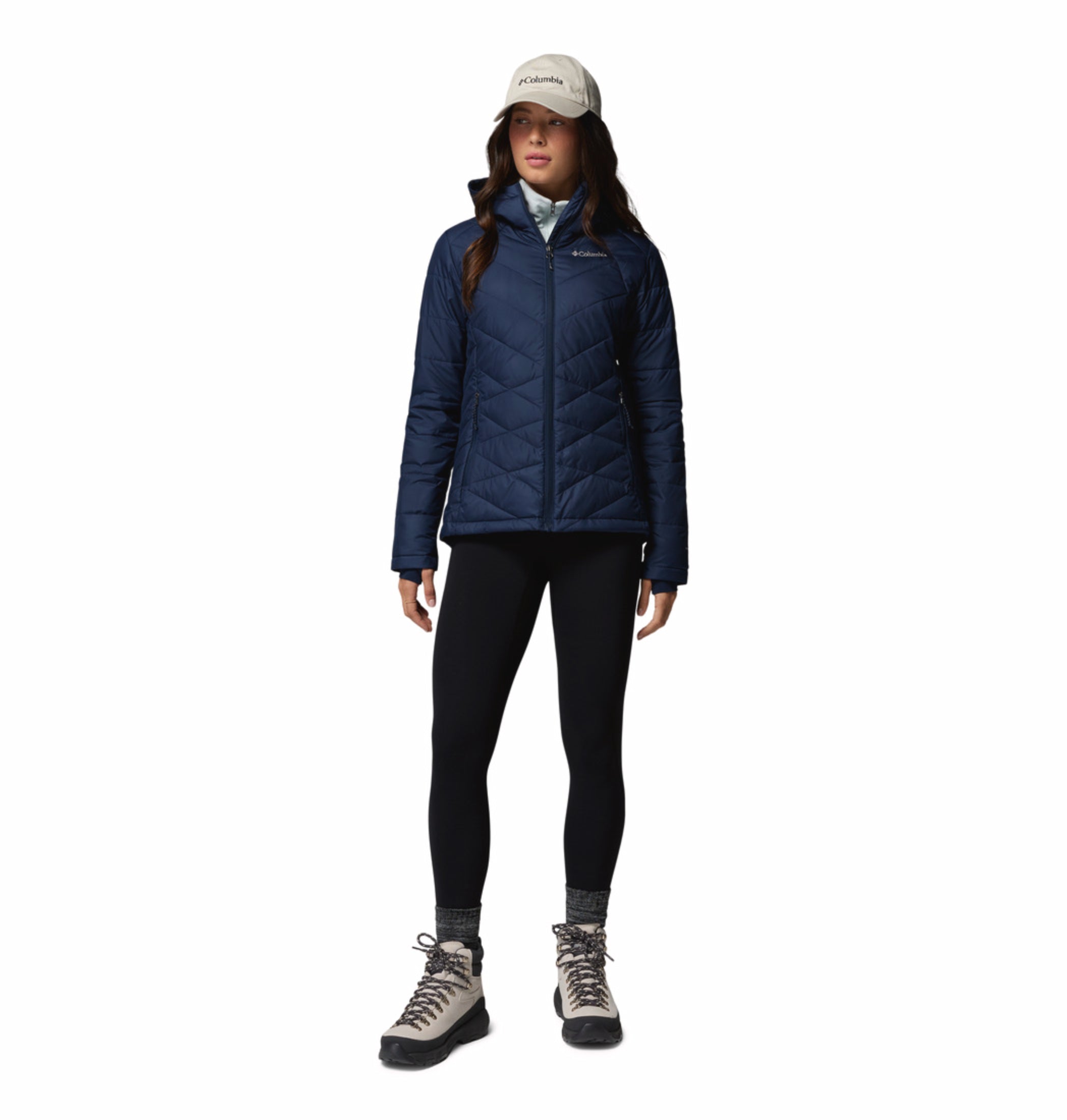 women blue omni heat reflective heavenly down jacket