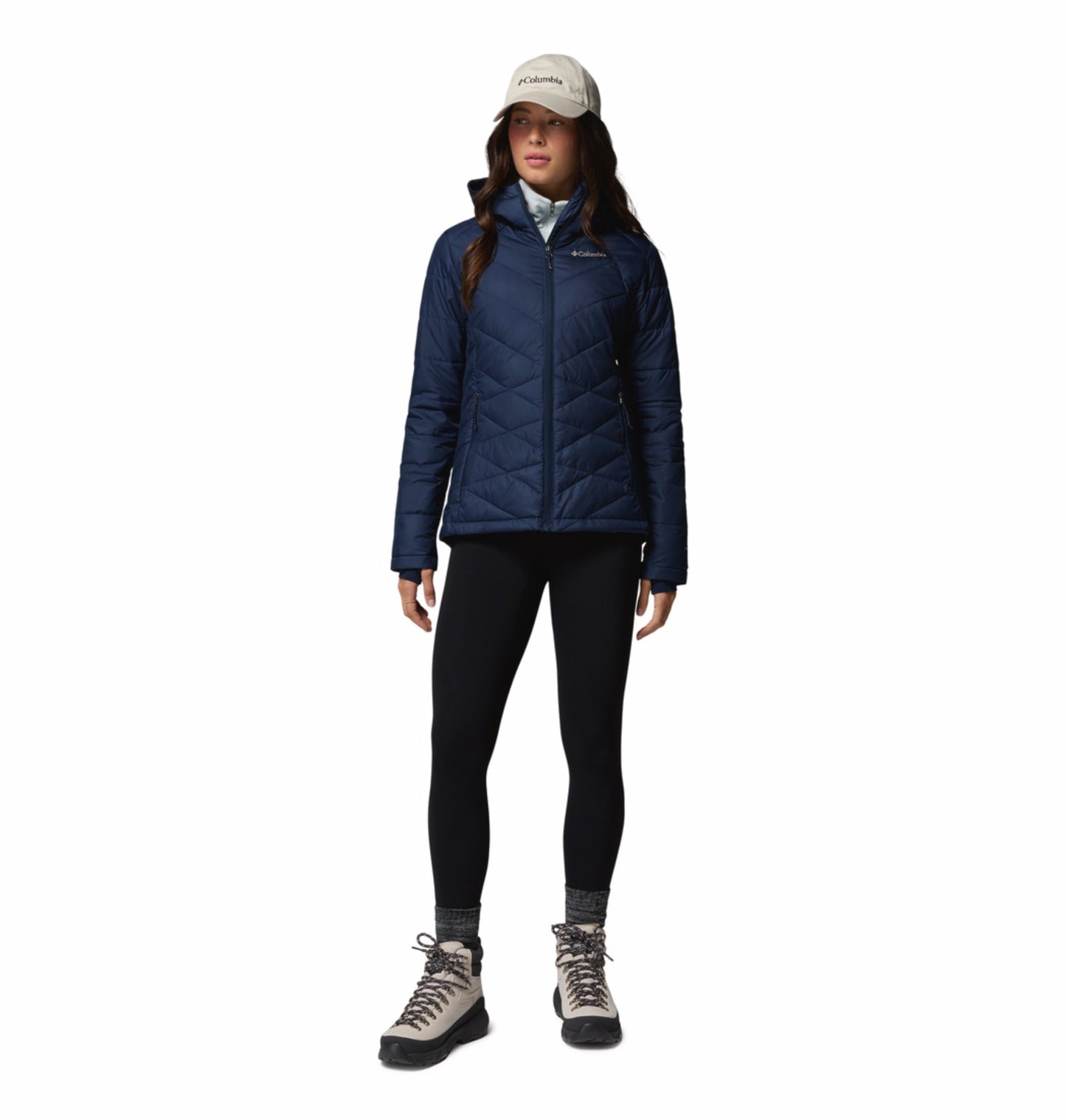 women blue omni heat reflective heavenly down jacket