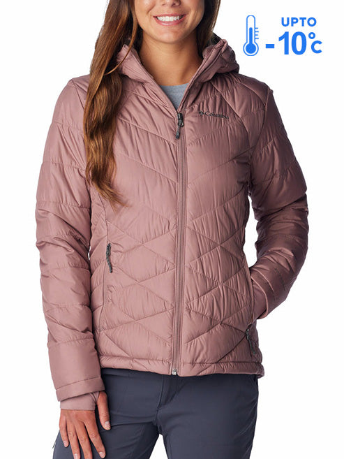 Columbia Women's Red Omni-Heat Reflective Heavenly Hooded Down Jacket