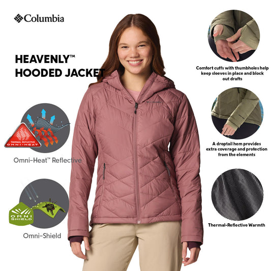 Columbia Womens Pink Omni-Heat Reflective Heavenly Hooded Jacket