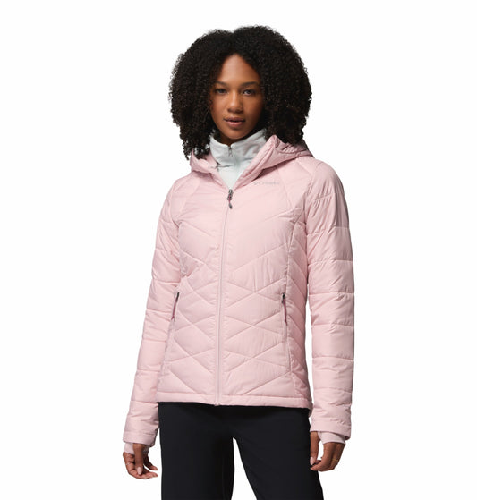 women red omni heat reflective heavenly down jacket