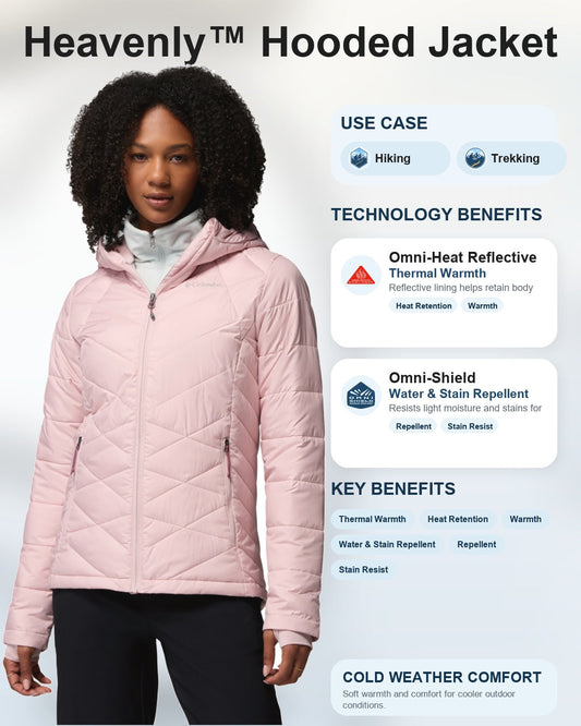 women red omni heat reflective heavenly down jacket