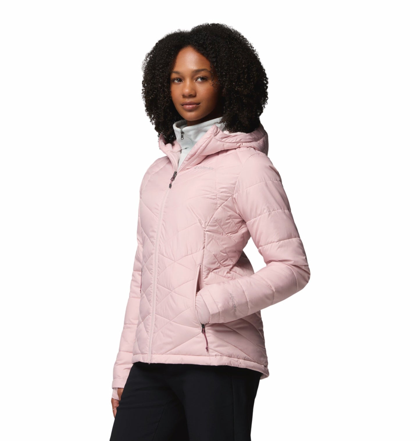 women red omni heat reflective heavenly down jacket
