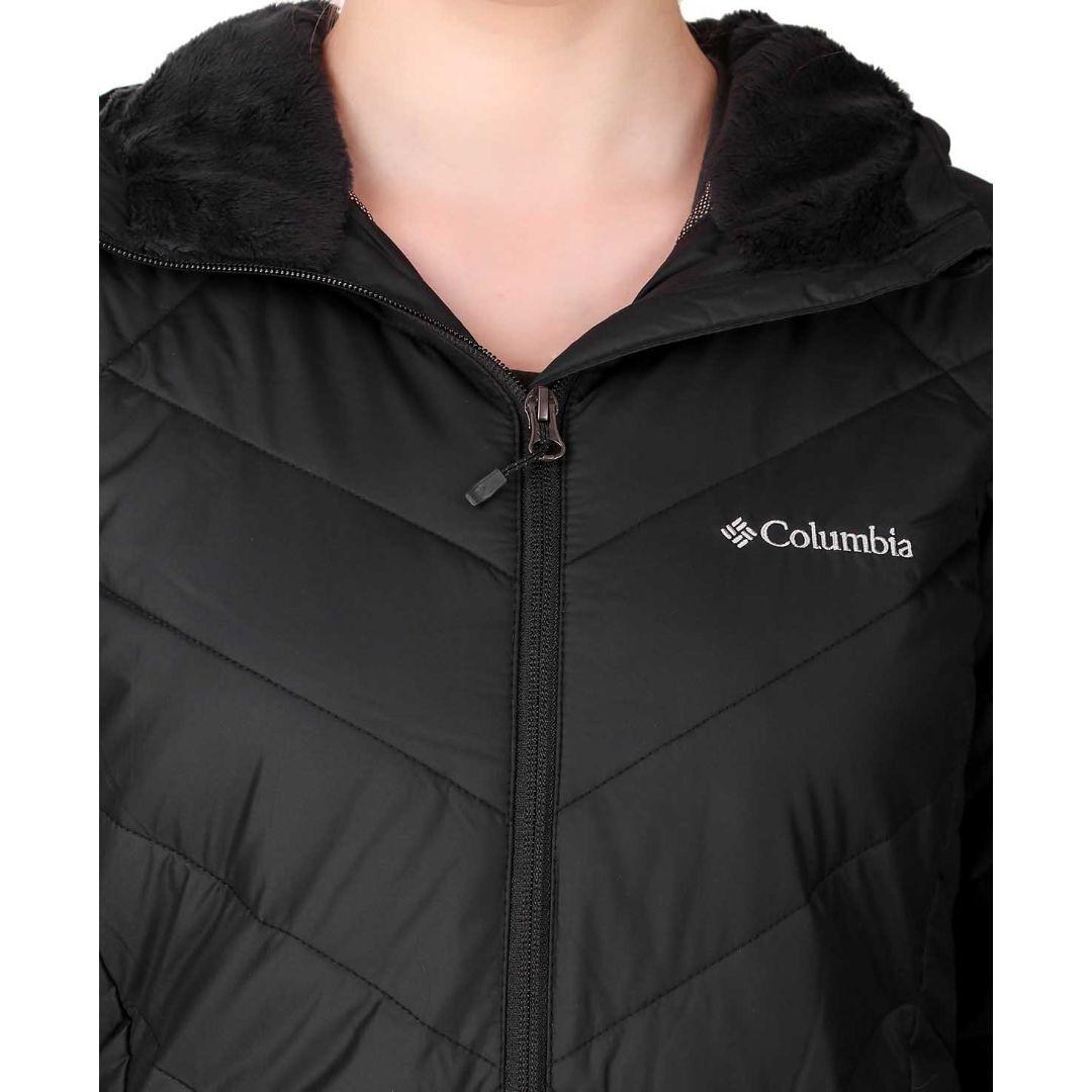 Columbia Women Black Omni-Heat Reflective Heavenly Long Hooded Jacket