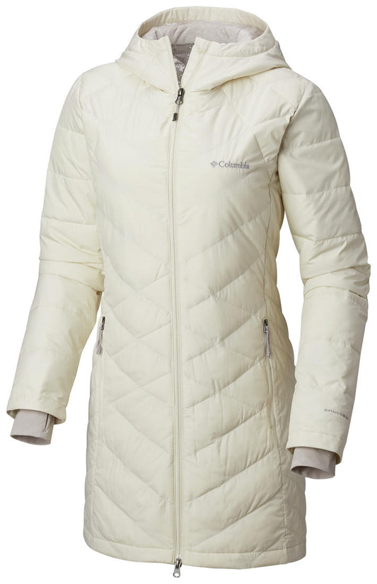 Columbia Women White Omni-Heat Reflective Heavenly Long Hooded Jacket