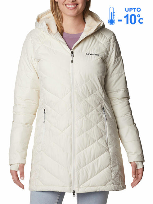 Columbia Women White Heavenly Long Hooded Jacket