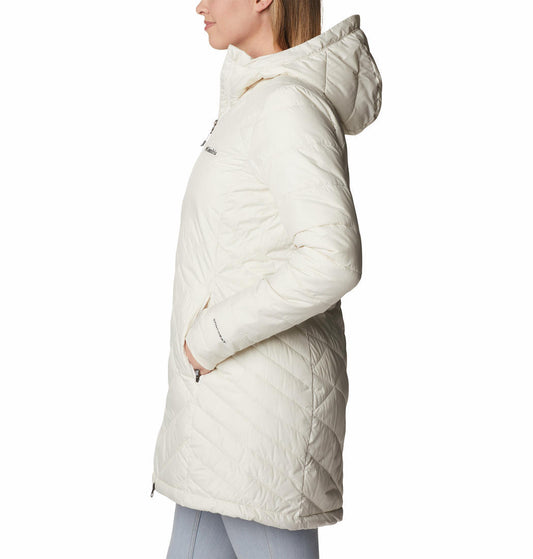 Columbia Women White Omni-Heat Reflective Heavenly Long Hooded Jacket