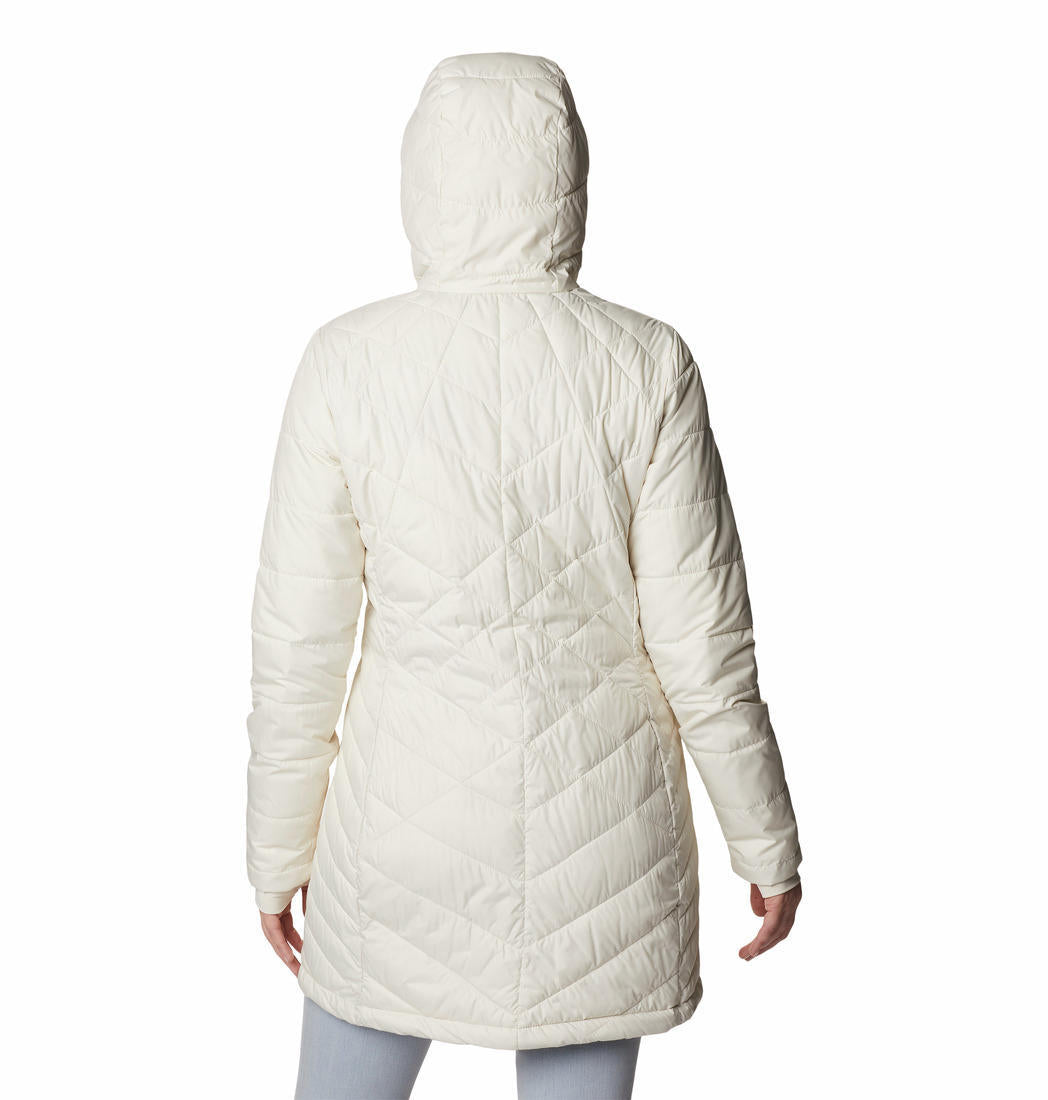 Columbia Women White Omni-Heat Reflective Heavenly Long Hooded Jacket