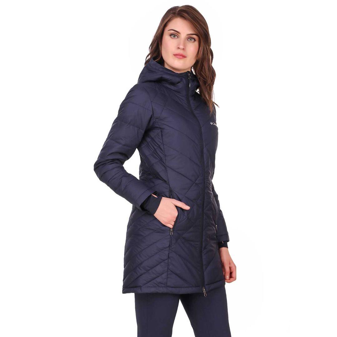 Columbia Women Navy Blue Heavenly Long Hooded Jacket