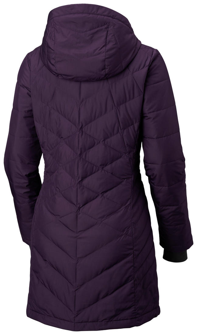 Columbia Women Purple Omni-Heat Reflective Heavenly Long Hooded Jacket
