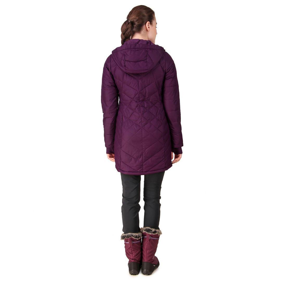 Columbia Women Purple Omni-Heat Reflective Heavenly Long Hooded Jacket