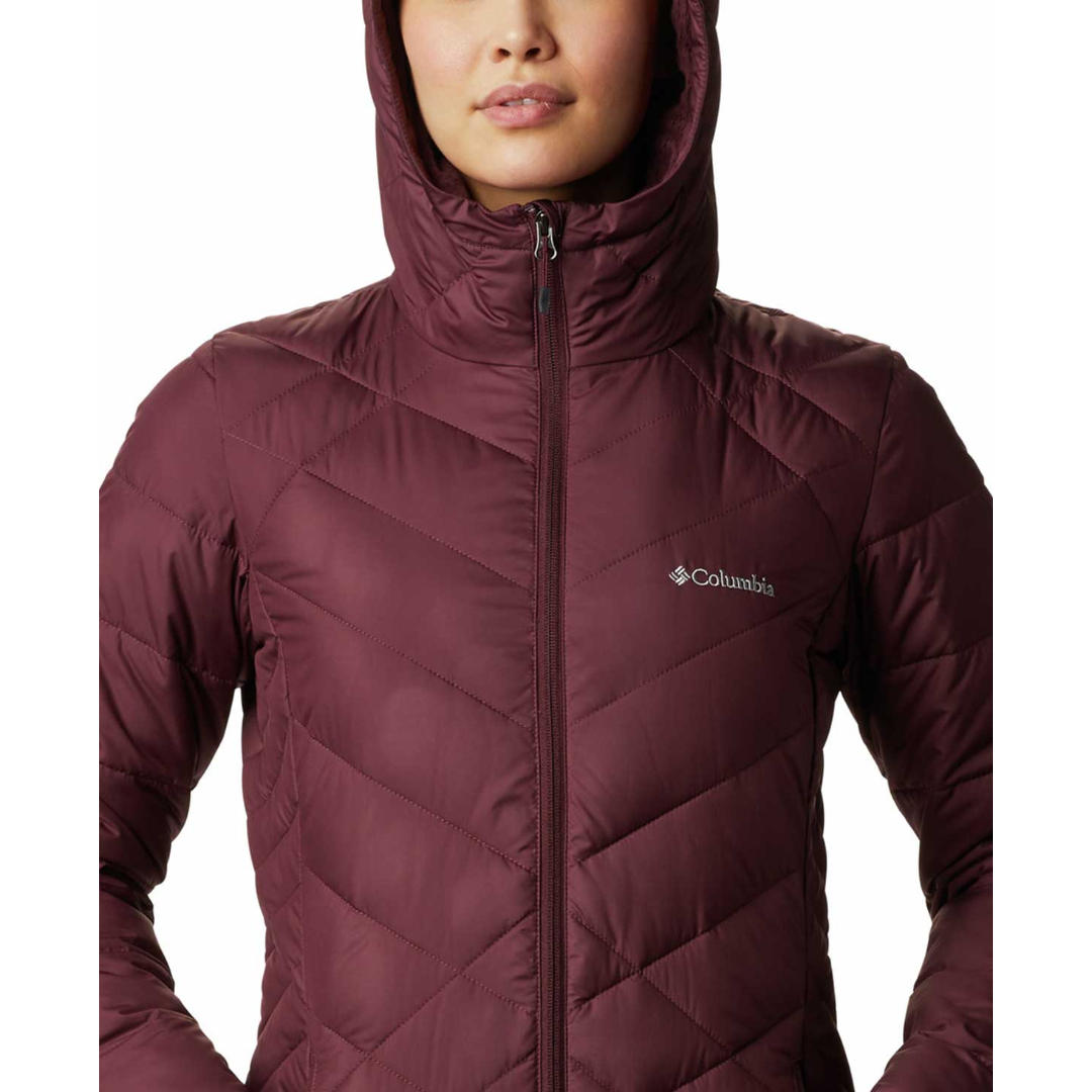 Columbia Women Red Omni-Heat Reflective Heavenly Long Hooded Jacket