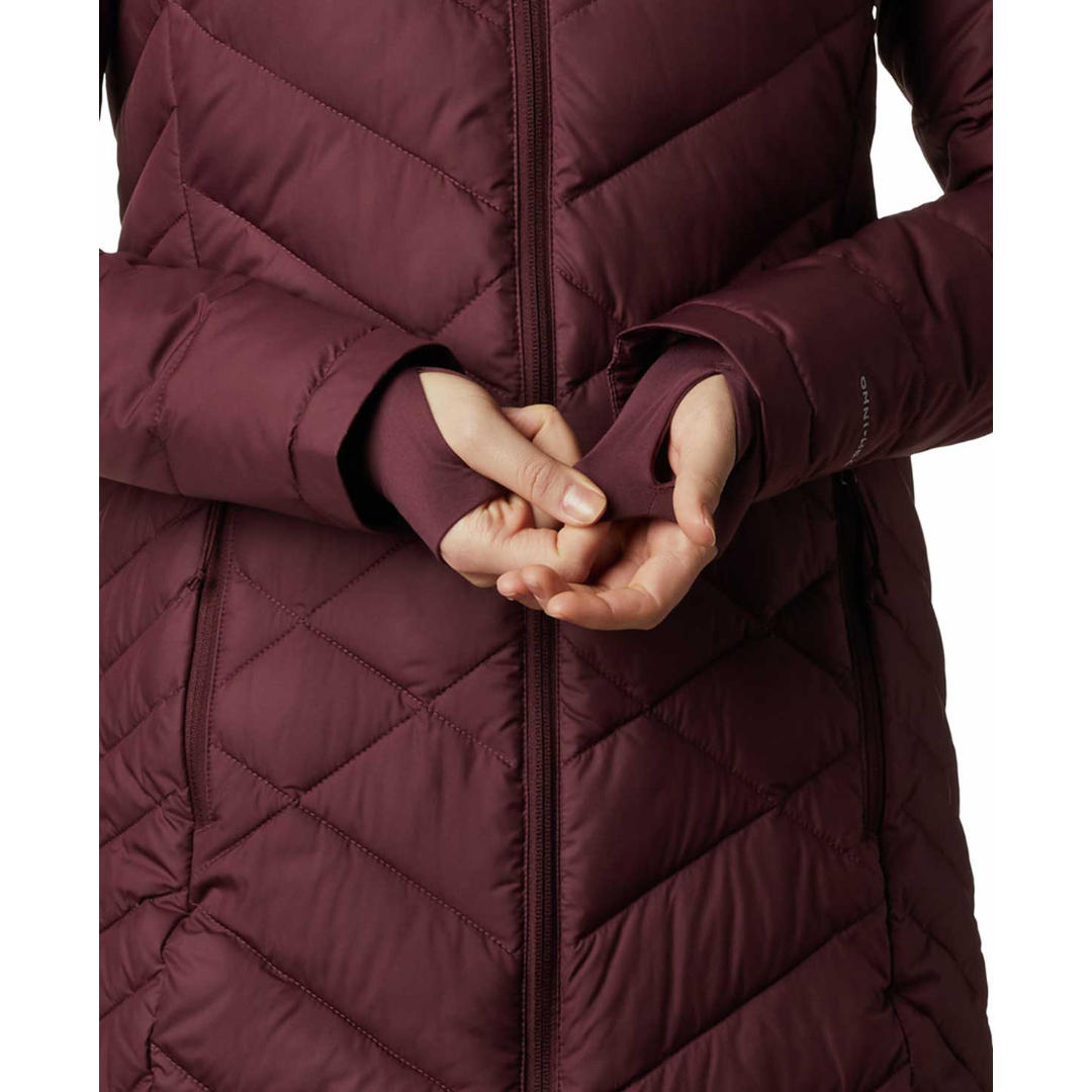 Columbia Women Red Omni-Heat Reflective Heavenly Long Hooded Jacket