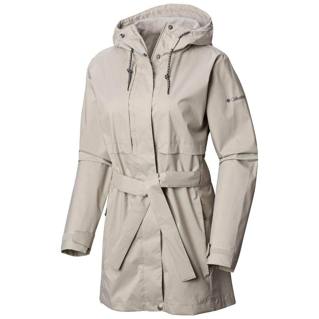Columbia Women Grey Omni-Shield Pardon My Trench Rain Waterproof Rain Jacket