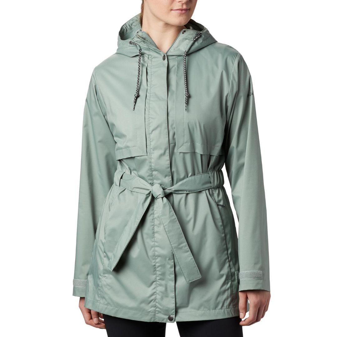 Columbia Women Green Omni-Shield Pardon My Trench Rain Waterproof Rain Jacket