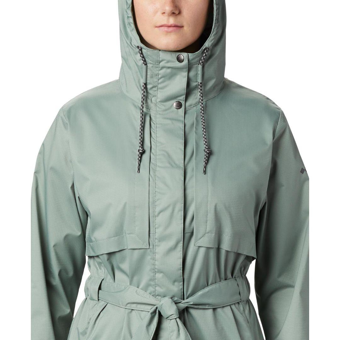 Columbia Women Green Omni-Shield Pardon My Trench Rain Waterproof Rain Jacket
