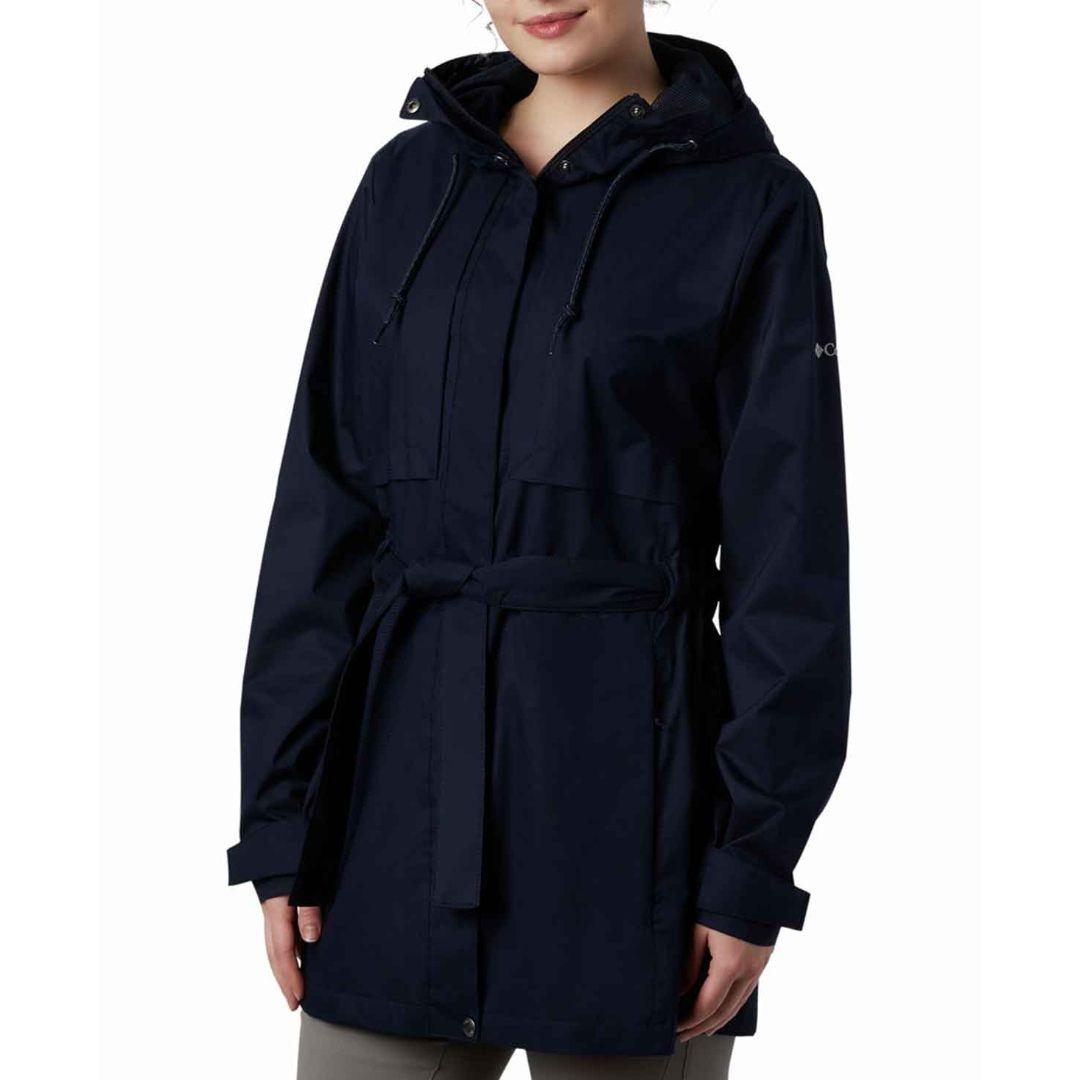 Columbia Women Blue Omni-Shield Pardon My Trench Rain Waterproof Rain Jacket