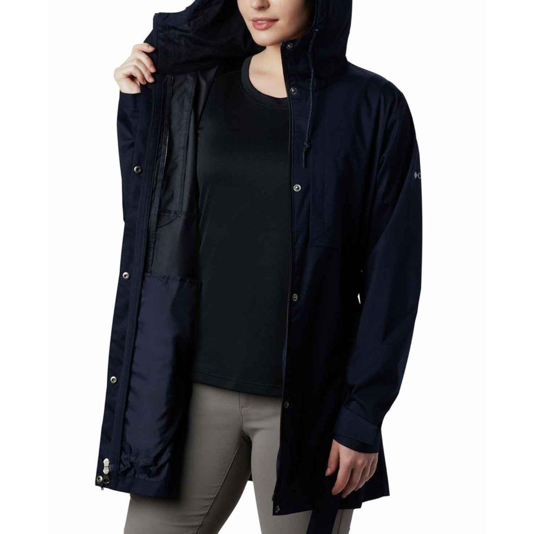 Columbia Women Blue Omni-Shield Pardon My Trench Rain Waterproof Rain Jacket